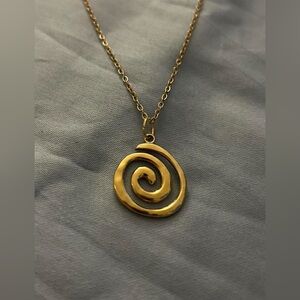 Elegant Gold Spiral Pendant Necklace